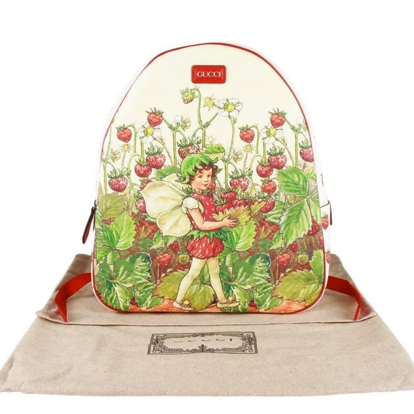 Authentic Gucci kids fairies print backpack supreme canvas